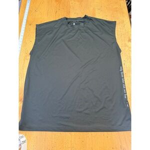 ASRV DSG-0829 Size L Mens Sleeveless Training Tank Top Charcoal Grey Gym Shirt